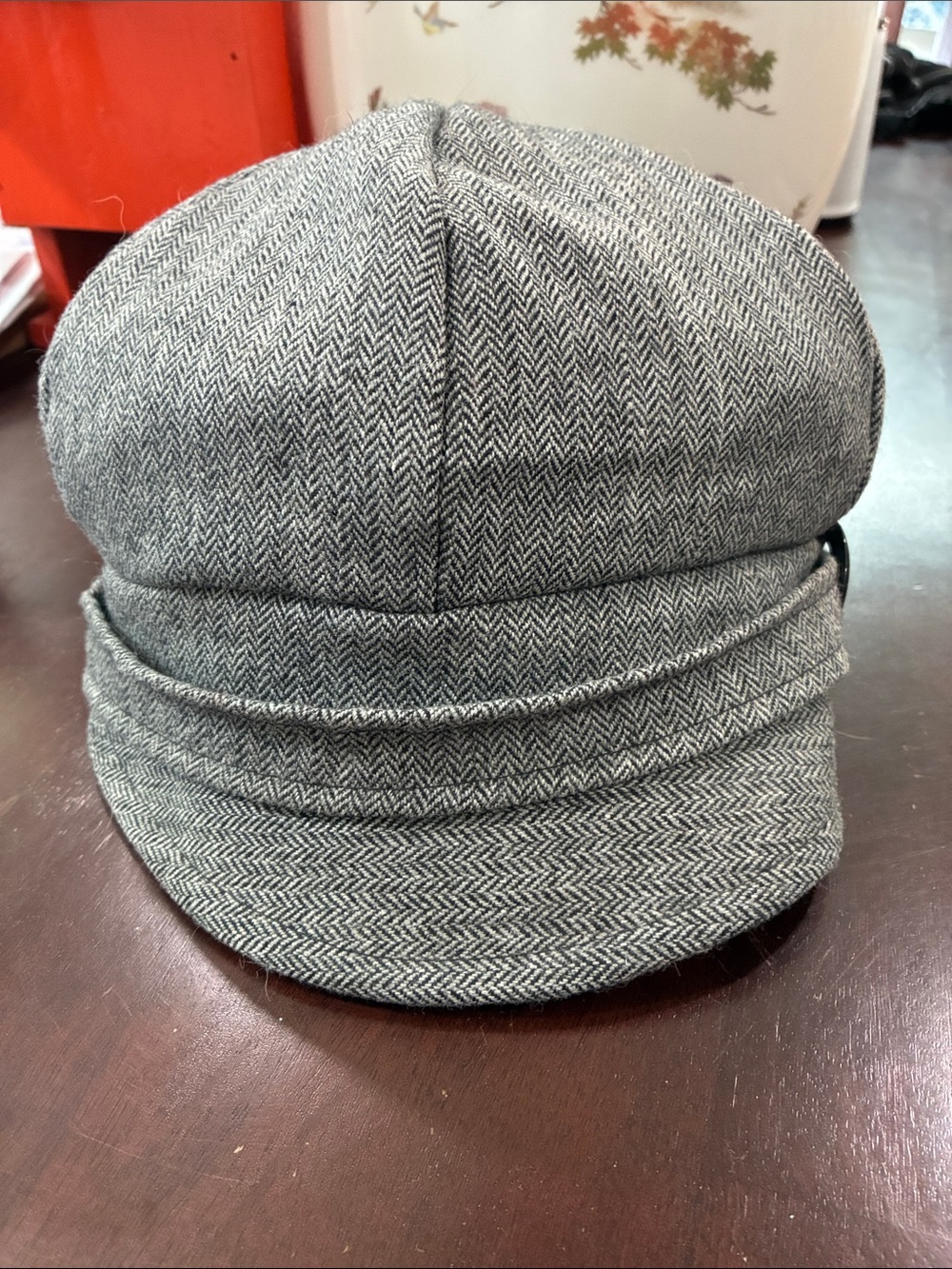 Gray Herringbone Baker Boy Cap - Women's Fashion Hat